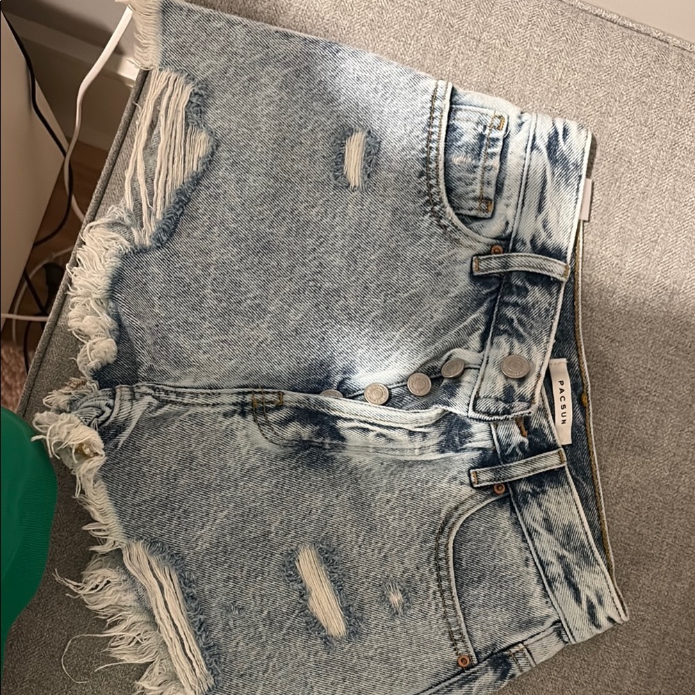PacSun Blue Distressed Jean Shorts